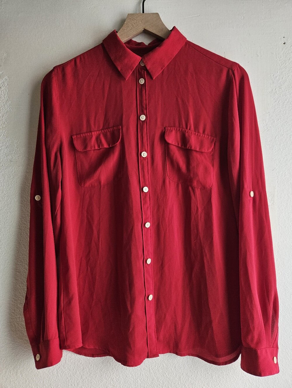 LOFT | Button-Up Long Sleeve Blouse